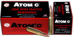 ATOMIC 308 Winchester 175GR SUBSONIC - BTHP 50-Round 10BX/CS