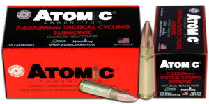 Atomic Ammunition 00474 Rifle Subsonic 7.62x39mm 220gr Hollow Point Boat Tail 50 Per Box/10 Case