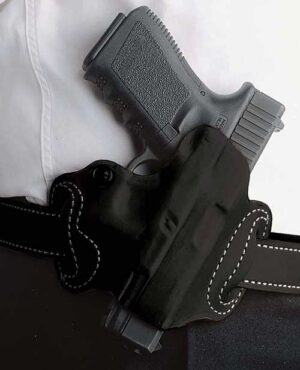 DESANTIS Mini SLIDE Holster - OWB RH Leather S/A HELLCAT Black