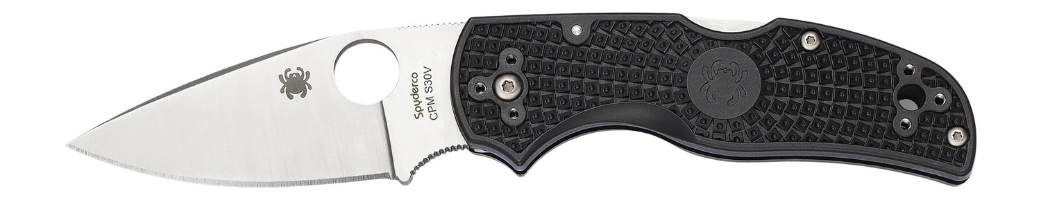 Spyderco C41PBK5 Native 5 Lightweight 2.95" Folding Spear Point Plain CPM S35VN SS Blade Black Bi-Directional Texturing FRN Handle Includes Pocket Clip