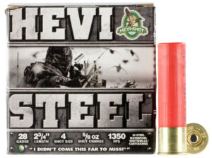 HEVI-SHOT HEVI-Steel Shotshells 28 ga 2-3/4" 5/8oz 1350 fps #4 25/ct
