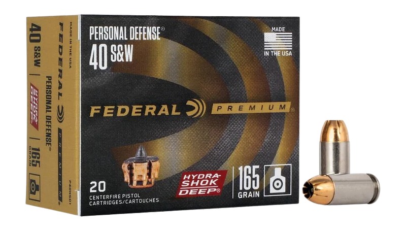 Federal P40HSD1 Premium Personal Defense 40S&W 165gr Hydra-Shok Deep Hollow Point 20 Per Box/10 Case