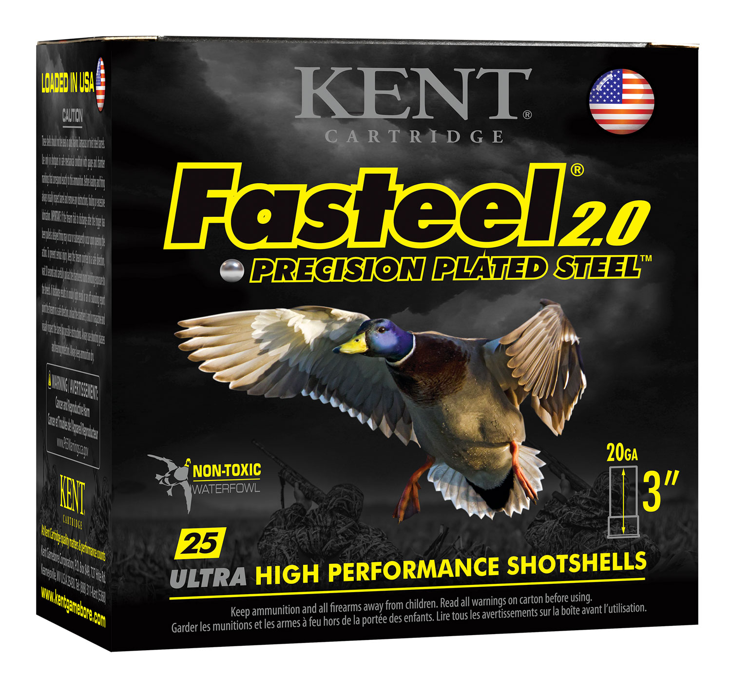 Kent Fasteel 2.0 Shotshells 20 ga 3" 7/8oz 1550 fps #3 25/ct