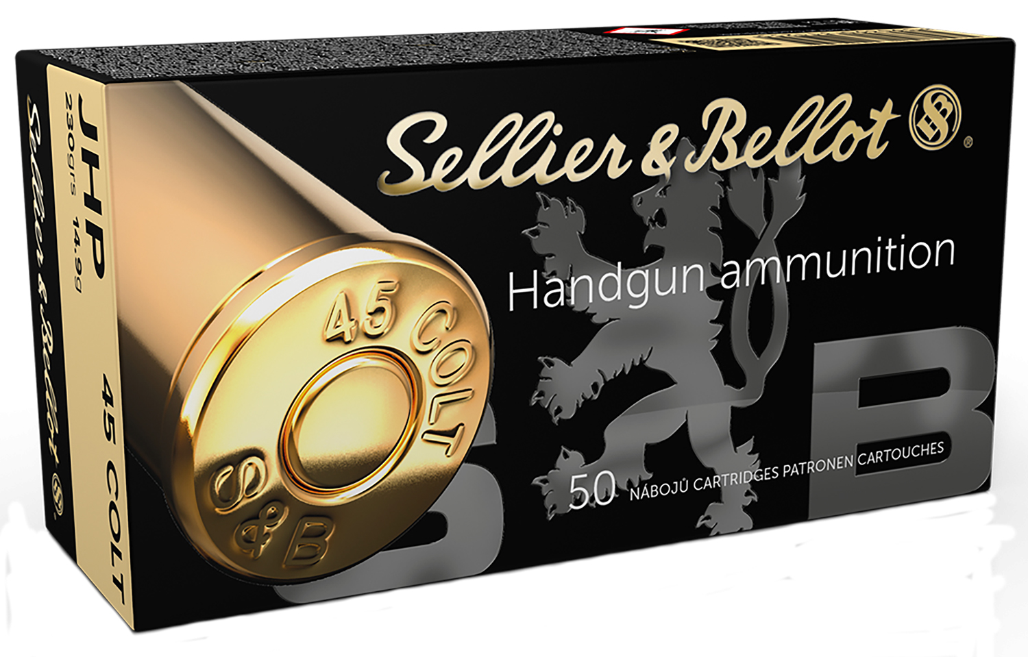 Sellier & Bellot SB45F Handgun 45Colt 230gr Jacketed Hollow Point 50 Per Box/12 Case