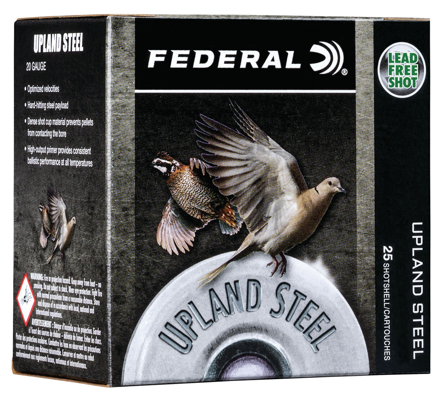 FEDERAL FIELD & RANGE Steel 28GA 2 3/4" 5/8OZ 6 UPLAND Steel AMMO 25-Round