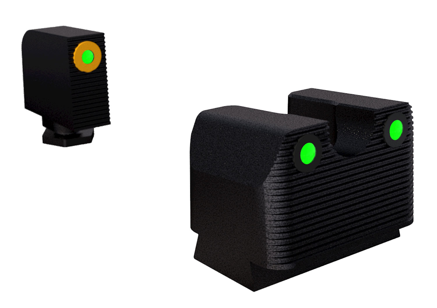 Rival Arms RA3A231G Night Sights for Glock MOS Green Tritium Orange Outline Front Sight-Green Tritium Black Outline Rear Sight Glock 17/19
