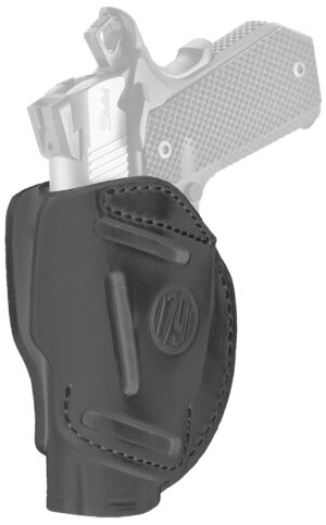 1791 Gunleather 3WH1SBLA 3-Way IWB/OWB Size 01 Stealth Black Leather Belt Loop Fits 1911 3-4" Ambidextrous