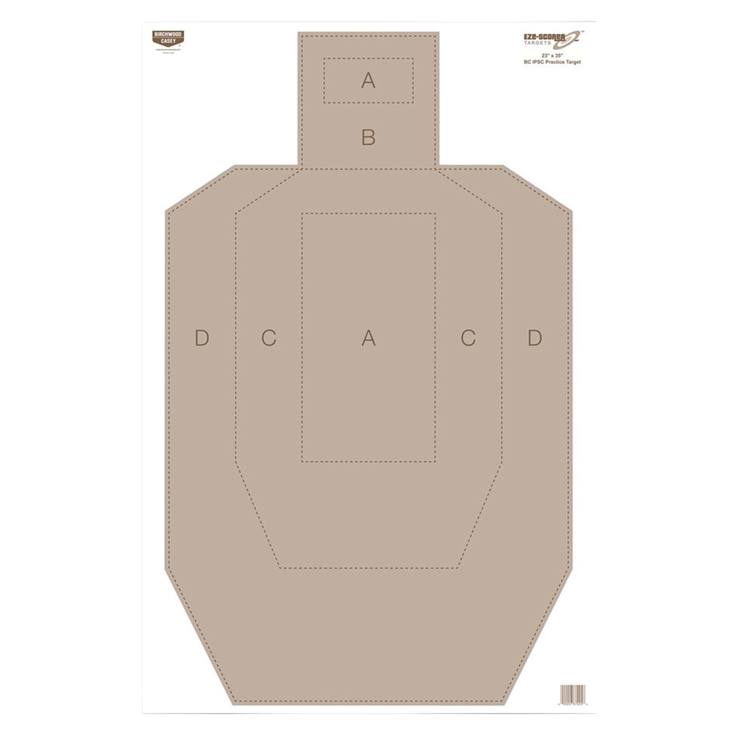 Birchwood Casey 37025 EZE-Scorer IPSC Hanging Paper 23" x 35" Tan Pkg of 100
