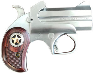 Bond Arms BARD Rustic Defender 45 Colt (LC) Caliber or 2.50" 410 Gauge 2-Round 3" Barrel, Stainless Steel Finish, Rosewood Grip w/Integrated Star, Includes Exclusive Holster Package