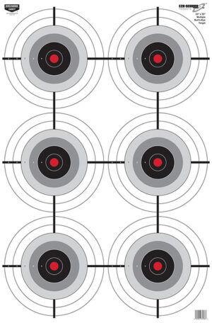 Birchwood Casey 37038 EZE-Scorer 6-Bullseye Paper Target 23" x 35" 100 Per Pack