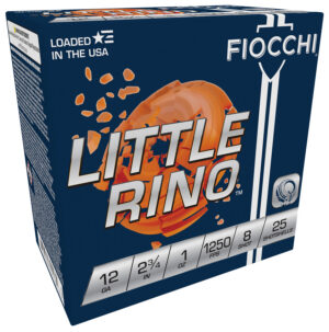 Fiocchi 12GA 2 3/4" 1oz #8 Shot Little Rino 1250fps 25rd