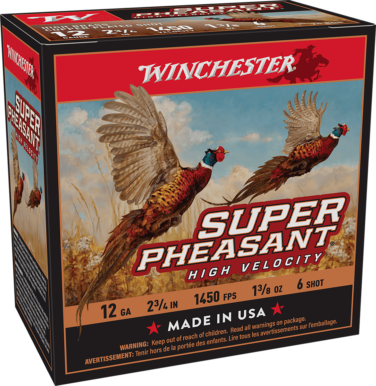 Winchester Super-X Super Pheasant Shotshells 12 ga 2-3/4" 1-3/8 oz 1450 fps #6 25/ct