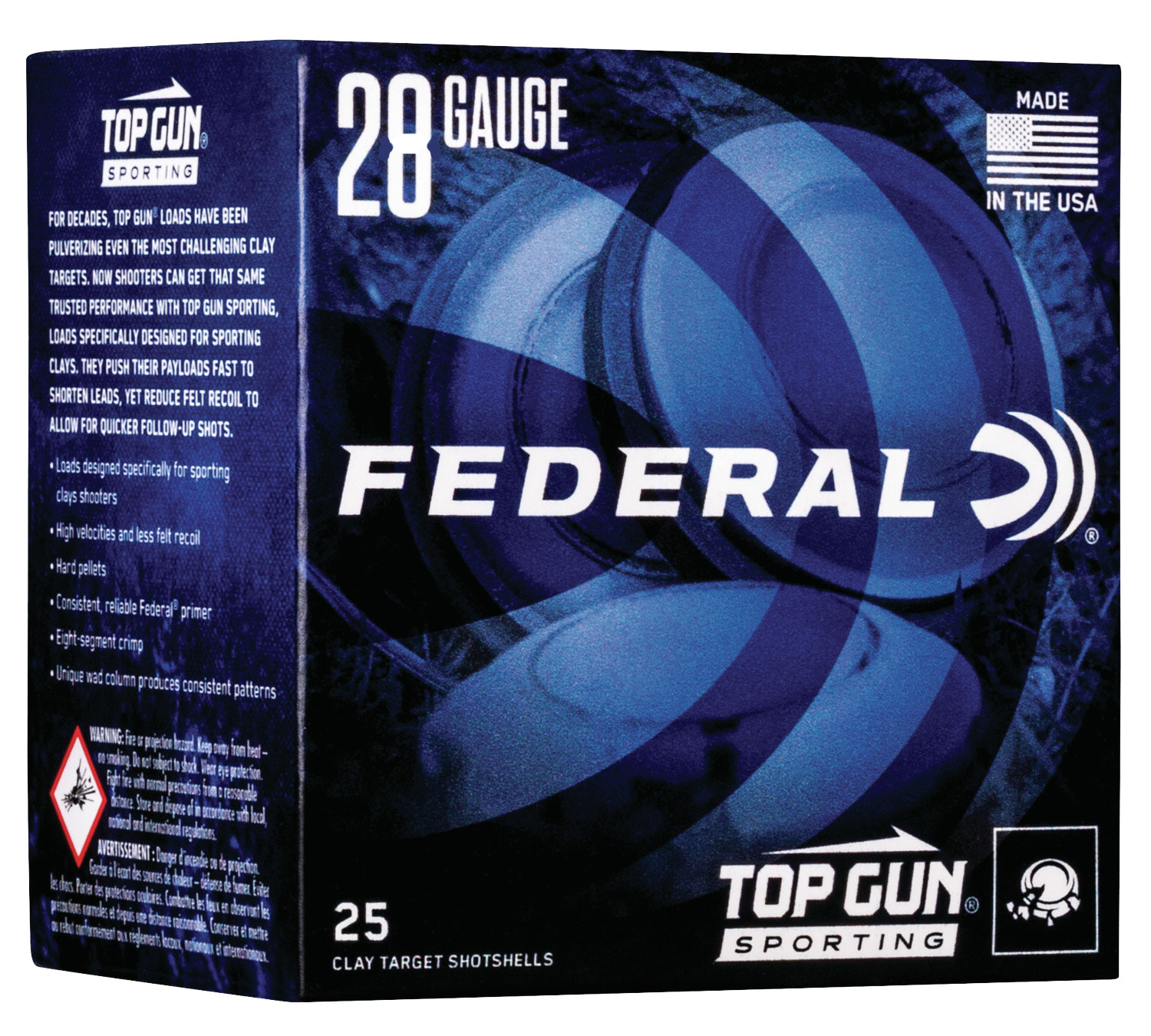 Federal Top Gun Sporting Shotshells 28ga 2-3/4" 3/4 oz 1330 fps #9 25/ct