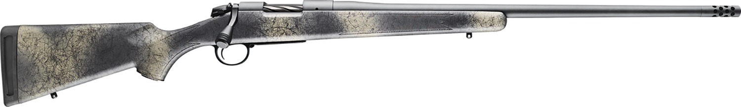 Bergara Rifles B14S522SP B-14 Wilderness Ridge SP 6.5 Creedmoor 4+1 18" Threaded, Sniper Gray Cerakote Barrel/Rec, SoftTouch Woodland Camo Synthetic Stock, Omni Muzzle Brake