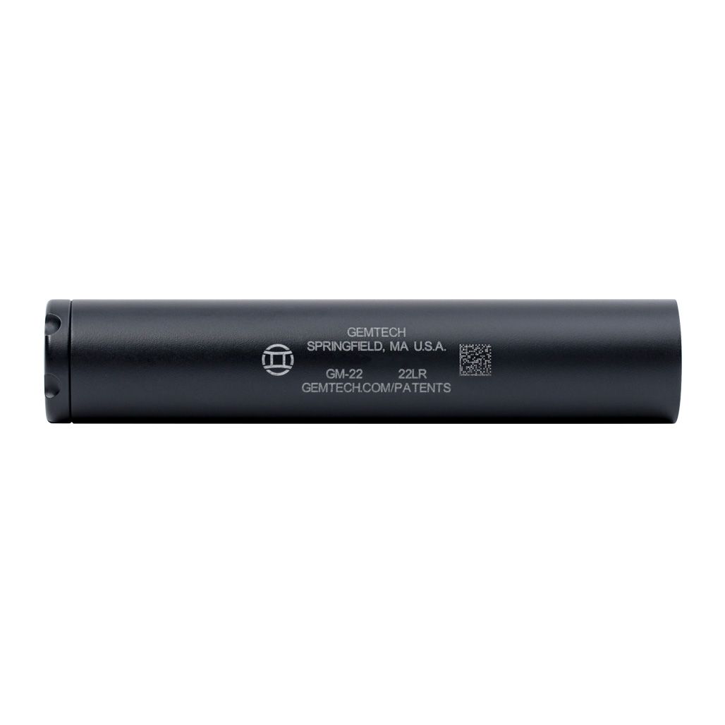 Gemtech 12127 GM-22 22 LR 5" 1" 1/2"x28 tpi Black Cerakote Aluminum