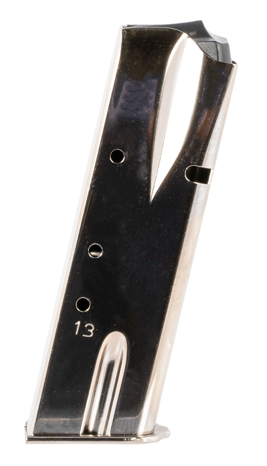 Mec-Gar MGBRHP13N Standard 13-Round 9mm Luger, Fits Browning Hi-Power/Springfield SA-35 Nickel Carbon Steel