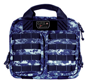 GPS Bags T1413PCG Double +2 Tactical Gray Digital 1000D Nylon Teflon Coating with Visual ID Storage System, Lockable YKK Zippers, MOLLE Webbing & Ammo Storage Pockets Holds UP To 4 Handguns