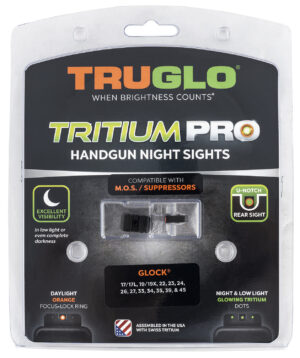 TruGlo TG231G1MC Tritium Pro Black | Green Tritium Orange Outline Front Sight Green Tritium Rear Sight