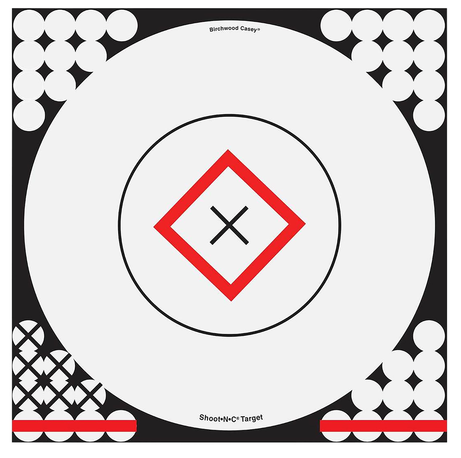 Birchwood Casey 34195 Shoot-N-C Reactive Target Self-Adhesive Paper Black/Red/White 17.25" Bullseye 5 Pack