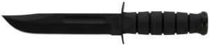 Ka-Bar 1211 Fighting/Utility 7" Fixed Clip Point Plain Black 1095 Cro-Van Blade, Black Kraton G Handle, Includes Sheath