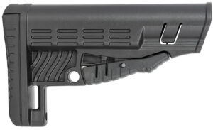 NcStar DLG-086 Classic Commercial Stock Black Polymer Adjustable Stock with Metal QD Bases & Rubber Butt Pad For Commercial Spec Buffer Tubes (Tube Not Included)