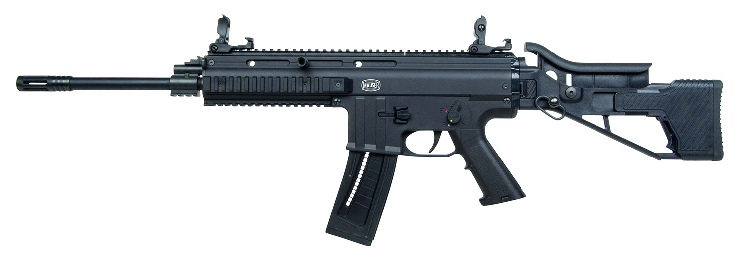 Mauser Rimfire 4150013CA M-15 *CA Compliant 22 LR Caliber with 10+1 Capacity, 16.50" Barrel, Black Metal Finish & Side Folding Adjustable Cheekrest Black Stock Right Hand (Full Size)