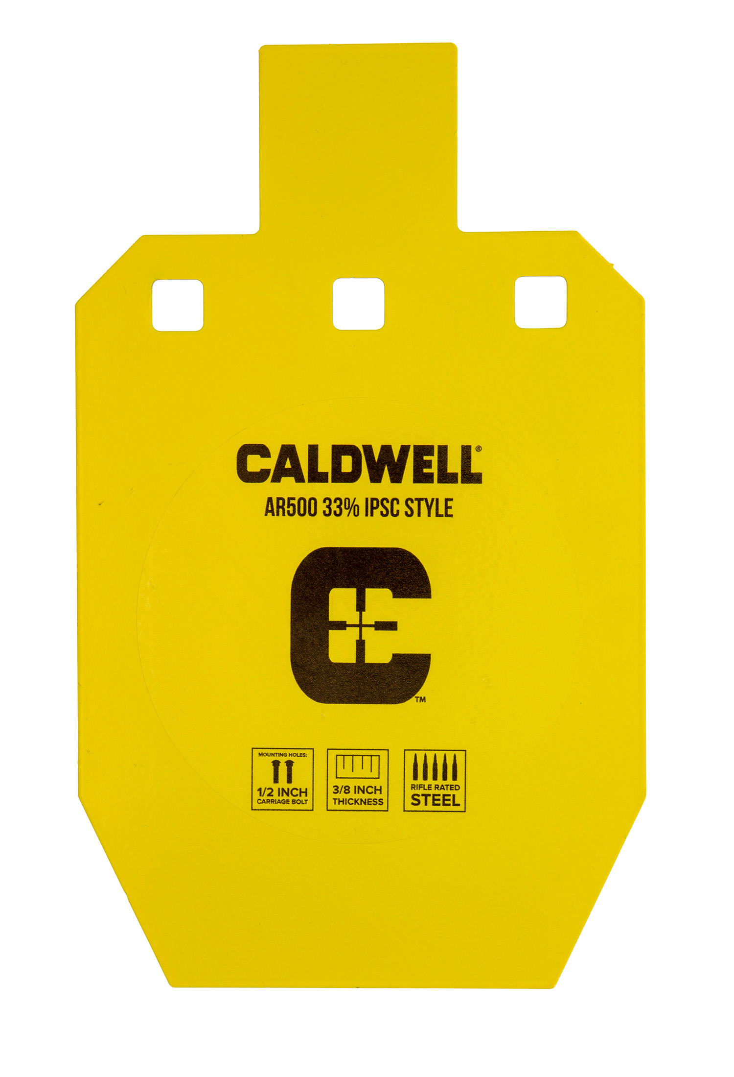 Caldwell 1116697 C Yellow Powder Coat AR500 Steel 10" L x 6.1" W x 0.4" D 33% Hanging