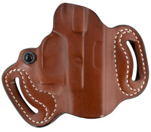 DeSantis Gunhide 086TAE1Z0 Mini Slide OWB Tan Leather Belt Slide Compatible w/Most Glock Belt 1.75" Wide Right Hand