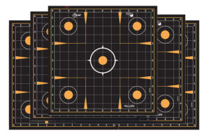 EZ-Aim 1531410 Splash Reactive Self-Adhesive Paper Black/Orange 12"x12" Sight-In Grid 10 Pack