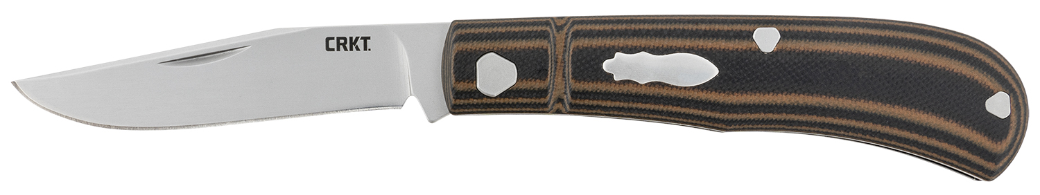 CRKT 7100 Venandi 3.14" Folding Clip Point Plain Bead Blasted 8Cr13MoV SS Blade/Black/Brown G10 Handle