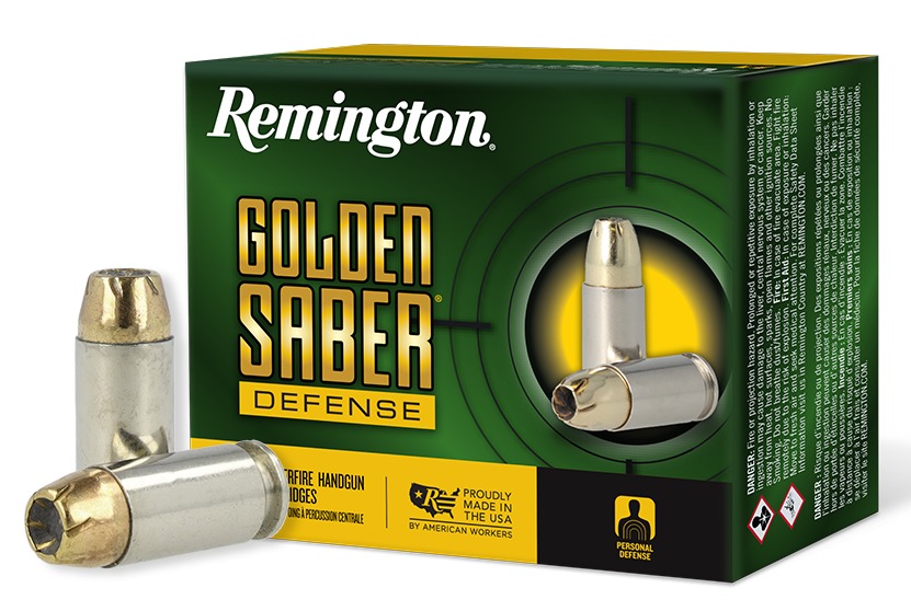 Remington Ammunition 27607 Golden Saber Defense 40S&W 165gr Brass Jacketed Hollow Point 20 Per Box/25 Case