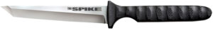 Cold Steel CS-53NCT Spike 4" Fixed Tanto Plain Cryo 4116 SS Blade/Black Scalloped Griv-Ex Handle Includes Bead Chain Lanyard/Sheath
