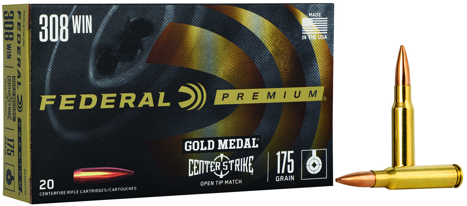Federal GM308OTM2 Premium Gold Medal .308 Win 175gr Open Tip Match 20 Per Box/10 Case