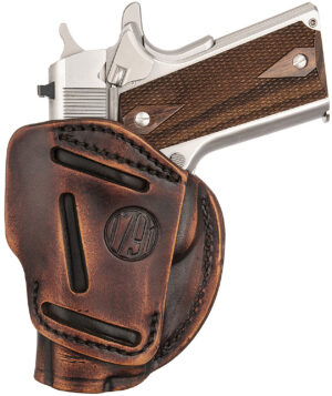1791 Gunleather 3WH1VTGA 3-Way IWB/OWB Size 01 Vintage Leather Belt Loop Fits 1911 3-4" Ambidextrous Hand