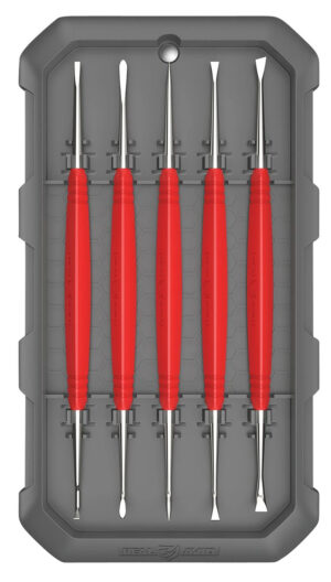 Real Avid AVAGSPS Accu-Grip Steel Picks Red Rubber Overmold Handle 5 Pieces