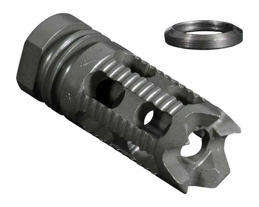 Yankee Hill 285M1 Phantom Comp/Brake with Aggressive End, 1/2"-28 tpi Threads 2.25" OAL for 5.56mm