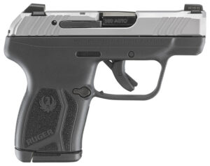 Ruger 13744 LCP Max Compact 380 ACP 10+1 2.80" Black Oxide Steel Barrel, Matte Stainless Serrated Slide, Black Polymer Frame w/Serrated Trigger Guard w/Black Nylon Grip
