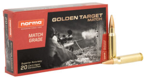 Norma Ammunition 10177432 Dedicated Precision Golden Target Match .308 Win 168gr BTHP 20 Per Box/10 Case