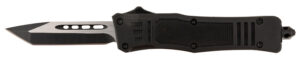 Steel River Knives MT616BT Spartan Mini 2.75" OTF Tanto Plain Black/Silver 440C SS Blade/ 4.25" Black Aluminum Zinc Alloy Handle