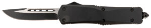 Steel River Knives T624BDP Spartan 3.75" Drop Point Black/Silver 440C SS Blade 5.5" Black Aluminum Zinc Alloy Handle