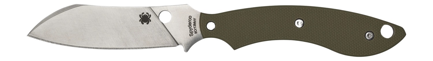 Spyderco FB50GPOD Stok 2.95" Fixed Drop Point Plain Stonewashed 8Cr13MoV SS Blade/Olive Drab Textured G10 Handle Includes Sheath w/G-Clip