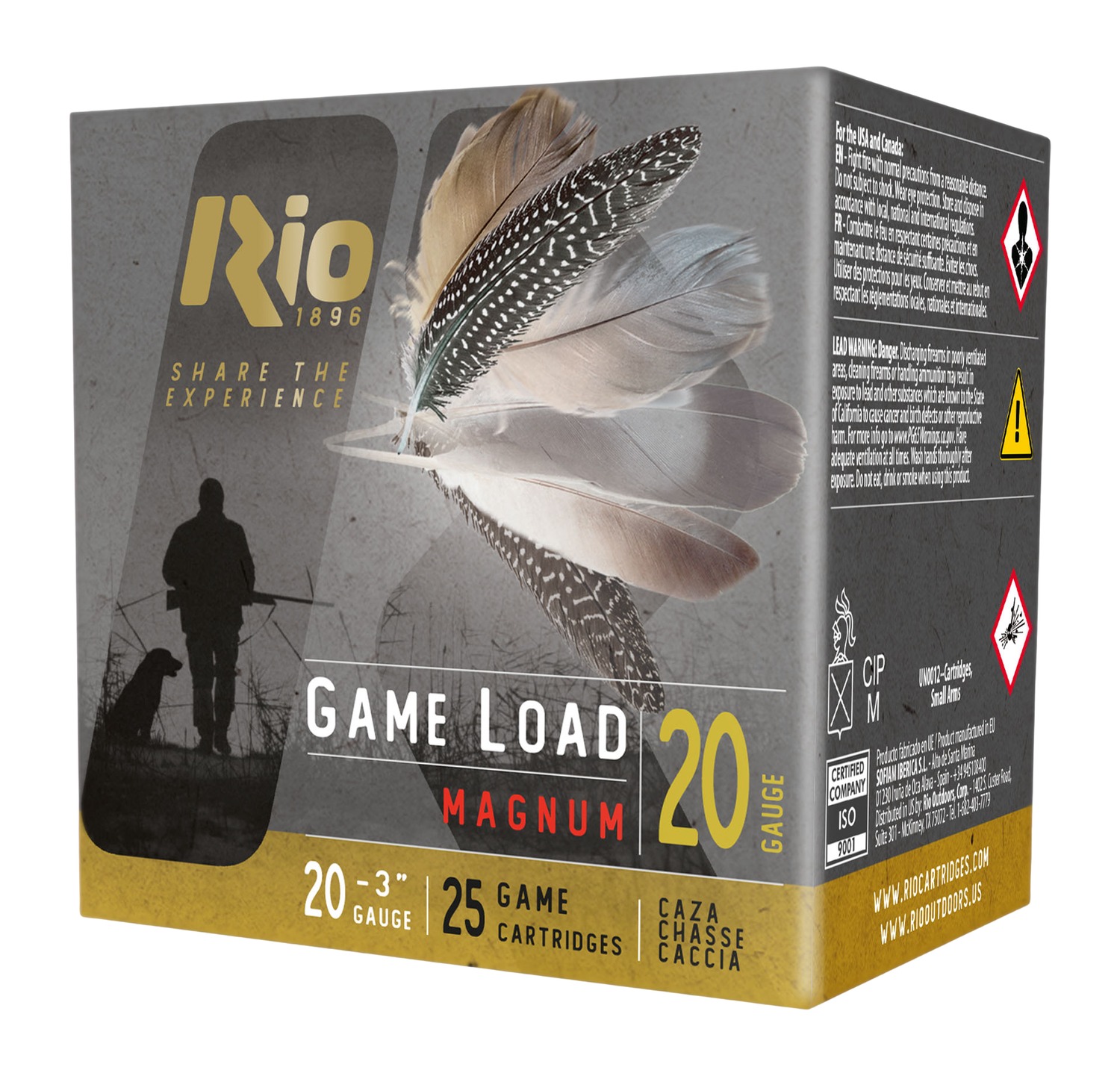 Rio Small Game Load Shotshell 20 ga 3" MAX 1-1/4 oz #6 1250 fps 25/Box