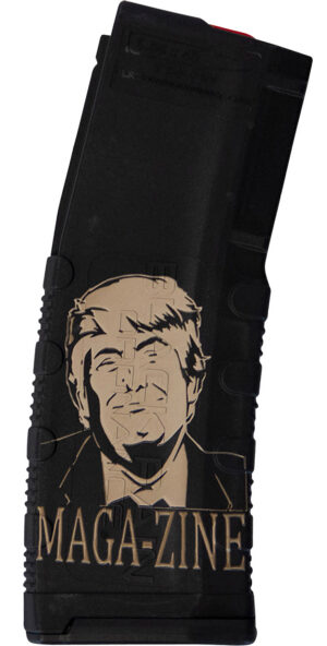 Black Rain Ordnance MAG30TRUMPMAGAZNE Magazine 30-Round 223 Rem/5.56 NATO Trump MAGA-ZINE Engraving Fits AR-15 Black Polymer