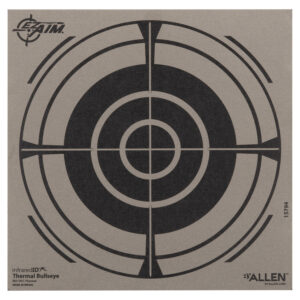 Allen 15794 Thermal Target Bullseye Hanging Paper 8" x 8" Black/Gray