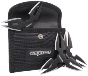 Cold Steel CSTH15STR3PK Throwing Stars Three 1.50" Black Oxide 420 Stainless Steel Blades Includes Sheath