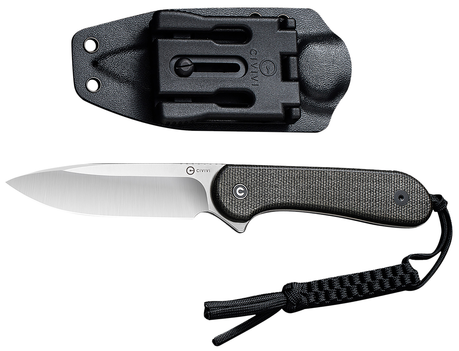 Civivi Knives C2105B Elementum 3.98" Fixed Plain Satin D2 Steel Blade, 4.50" Dark Green Micarta Handle