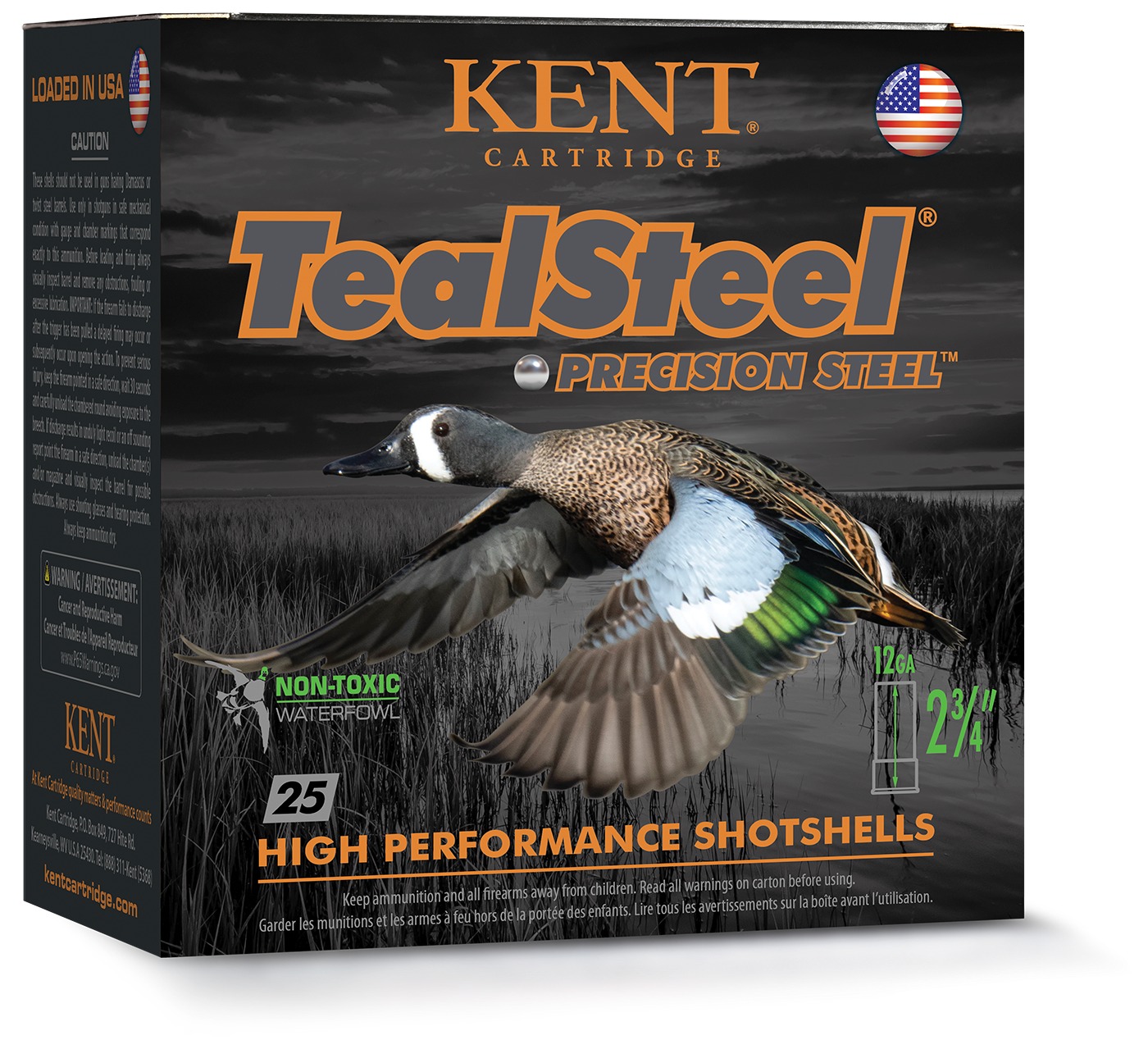 Kent Teal Steel Shotshells 12 Gauge 2-3/4" 1-1/4oz 1300 fps #6 25/ct