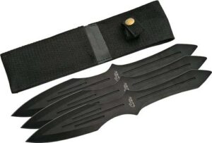 SZCO RITE EDGE 9.75" THROWING - KNIFE Black 3PC SET W/SHEATH