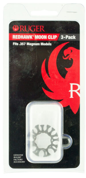 Ruger 90634 Moon Clip Full Ruger Redhawk 357 Mag 8-Round Stainless Steel 3 Per Pack
