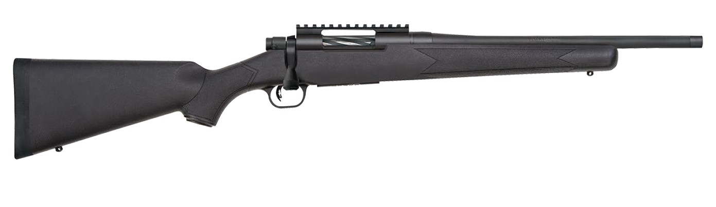 Mossberg 28232 Patriot Carbine 350 Legend 5+1 18" Matte Blued Threaded Bull Barrel, Matte Blued Picatinny Rail Receiver, Black Fixed Synthetic Stock